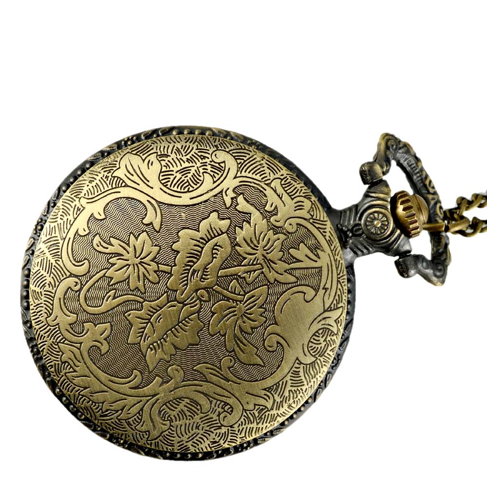 Retro Bronze Fire brigade Quartz Pocket Watch Chains Antique Men Women Necklace Clock