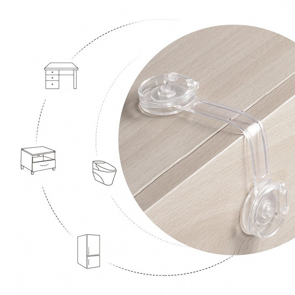 Multipurpose Portable Children Safety Lock Transparent Cabinet Locks Extended Baby Door Buckle Protection Cabinet Security Lock