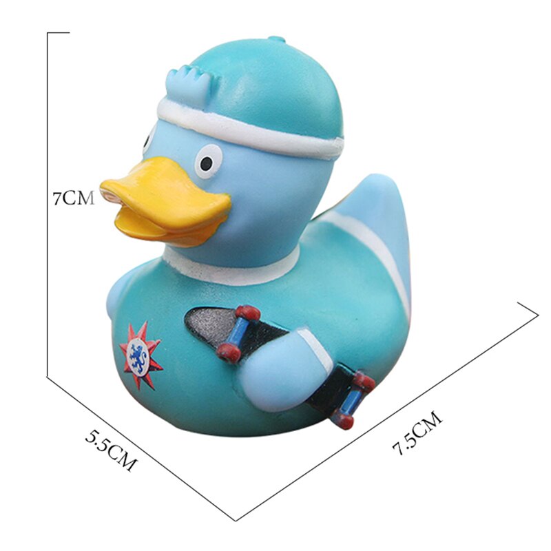 ESALINK Rubber Duck Style Girl With Pearl Earrings Baby Bath Toys Duck Children Toy Duck Baby Toys Bath Toys For Kids: YN080-1pcs