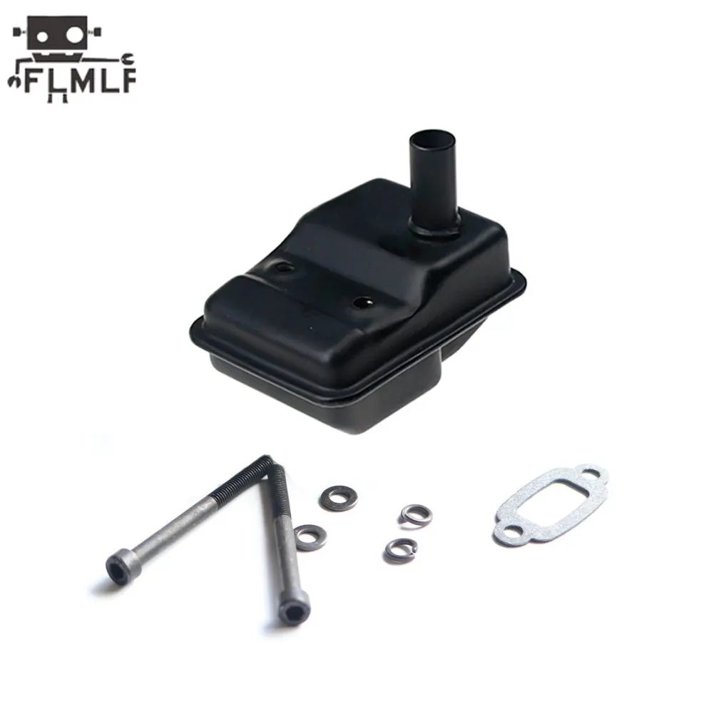 FLMLF Kit de caja de silencio de escape para motor Rc de 23CC ~ 36CC para 1/5 Hpi Rofun Km Rovan Baja Losi 5ive-T DBXL FG GoPed Redcat: Rojo
