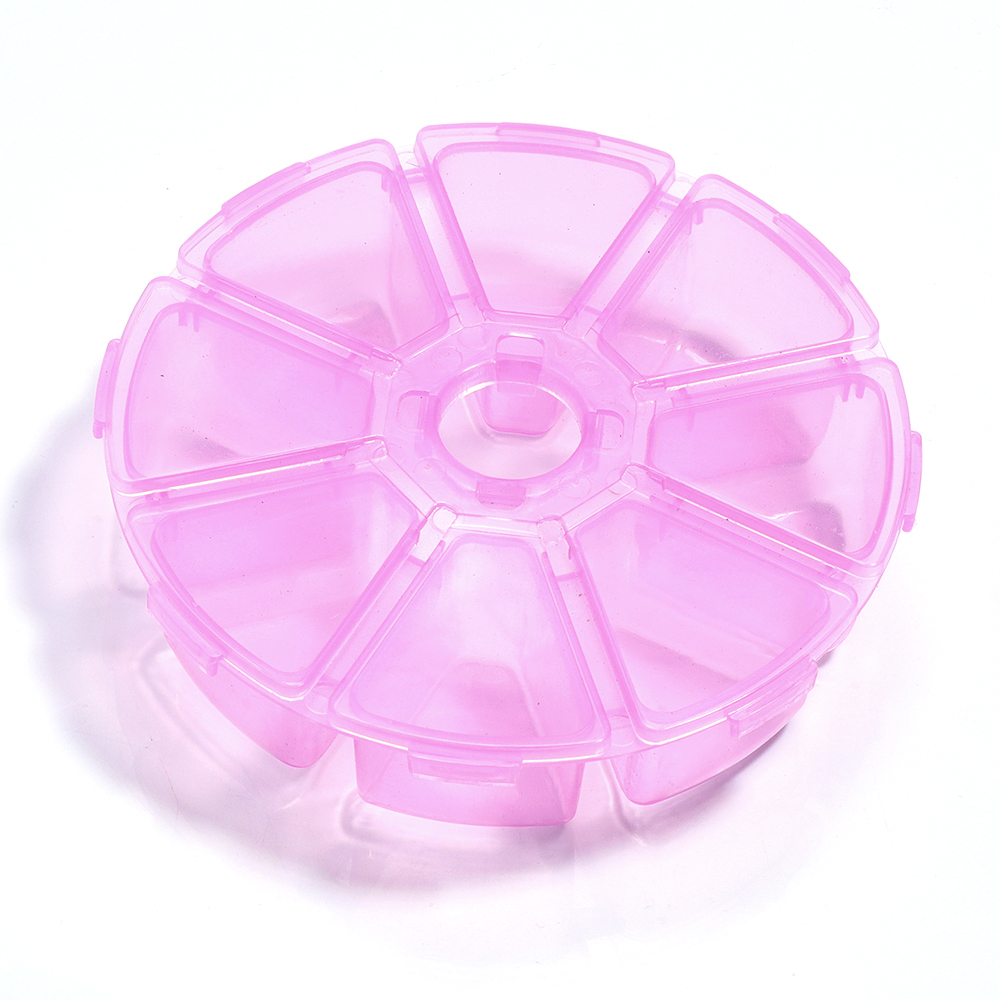Runde Kunststoff transparent Lagerung Kasten Schmuck Perlen Container Angeln Werkzeuge Zubehör Kasten Kleine Gegenstände Kleinigkeiten Organizer fallen: Blau
