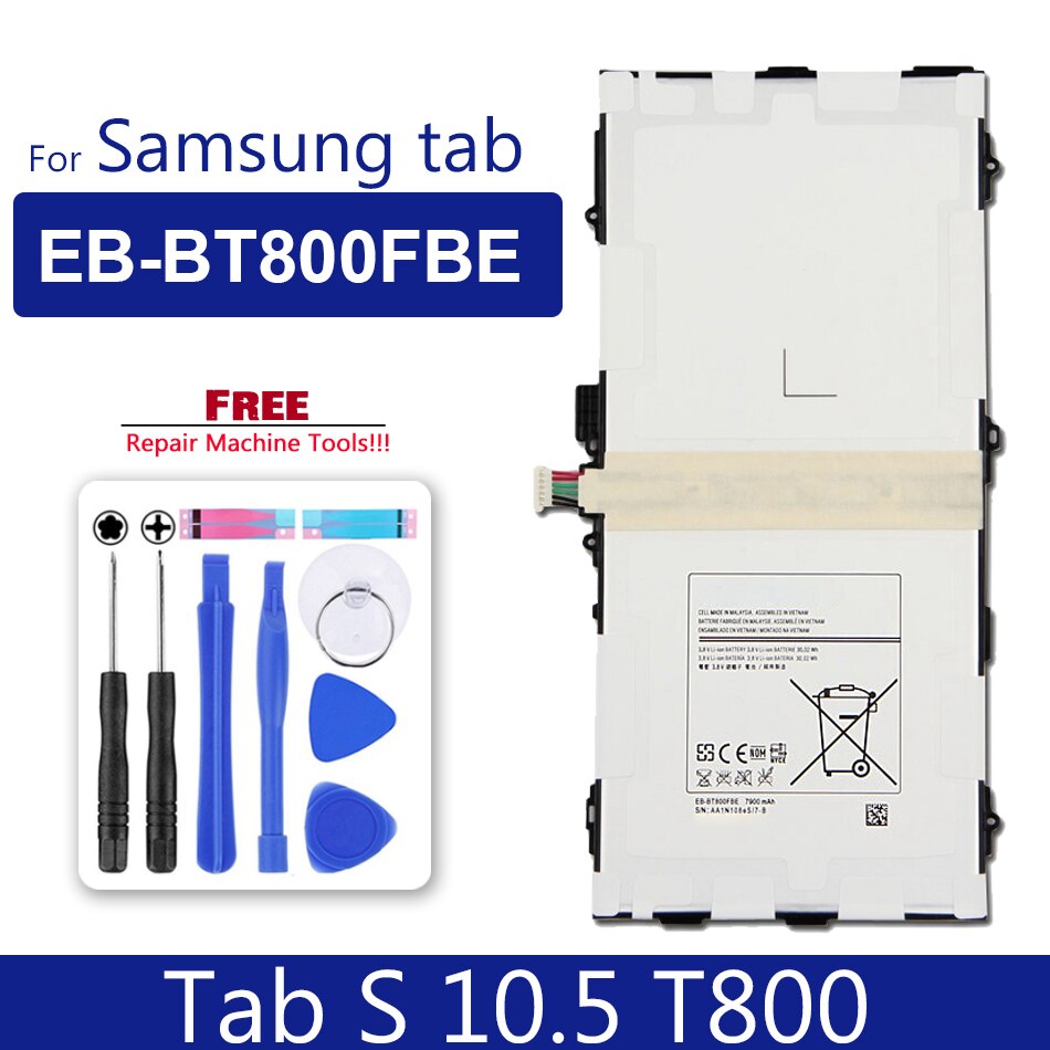 Tablet Battery For Samsung Galaxy Tab 2 3 4/Tab S S2 S3/tab A/tab E (7.0 8.0 8.4 9.6 9.7 10.1 10.5) For Pro 8.4/Note 8 10.1 12.2: Tab S 10.5 T800 T801