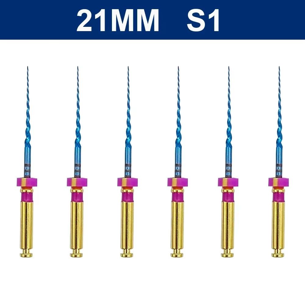 Dental Gold Flexible Files Endo Rotary Files Golden Endodontic Files 19/21/25mm Nickel Titainium Dentistry Root Canal Material: 4