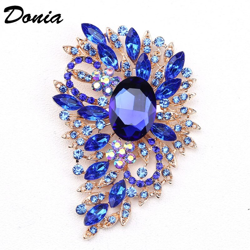 Donia Sieraden europa en de vs populaire broche kleur grote glazen broche kerst broche vrouwen kleding accessoires