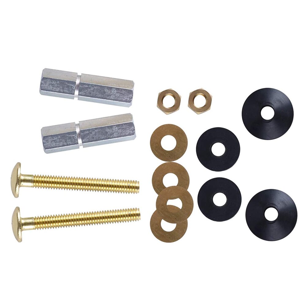 2 stk baderom kraftige doble pakninger enkel montering hjemme solid messing toalett tank til skål bolt sett tilbehør universal reparasjon