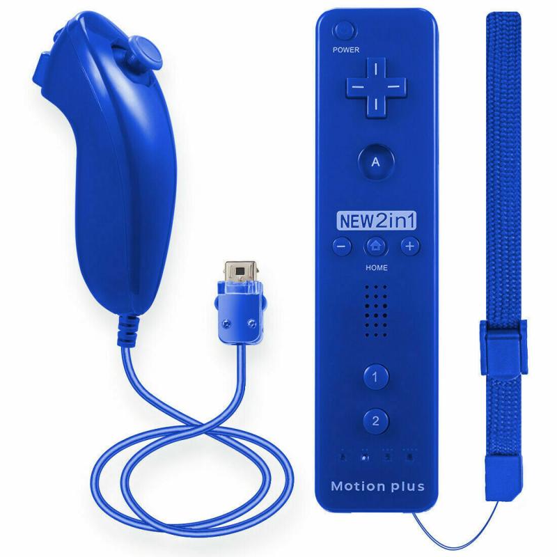 For Nintend Wii 2 In 1 Set Wireless Bluetooth GamePad Remote Controller SYNC Joystick Left Hand Nunchuck Optional Motion Plus