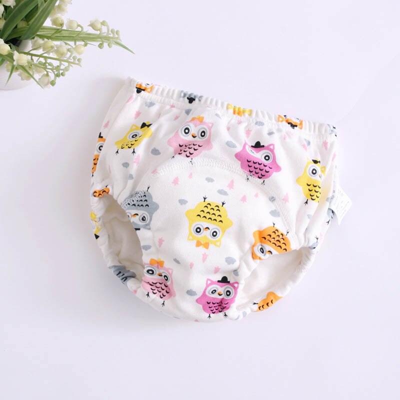 10pcs/lot 6 Layer Gauze Soft Baby Cartoon Reusable Cloth Diaper Kids Training Pants Washable Nappies for Boys Girls