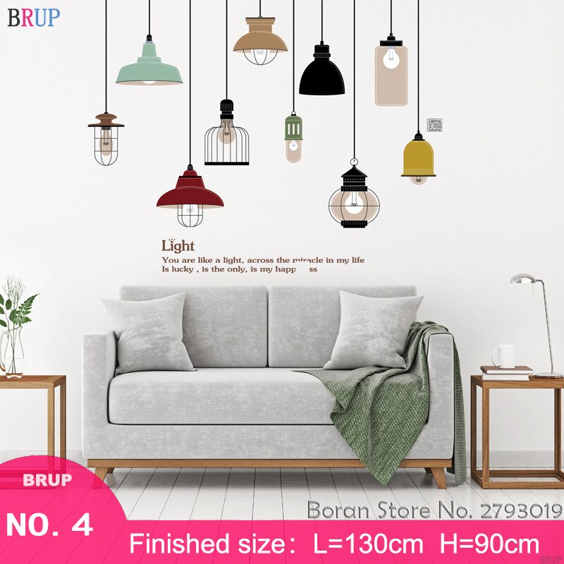 Large Chandelier Wall Stickers Art Light Bulb Home Decor DIY Vinyl Mural Room Decoration for Living Room Bedroom