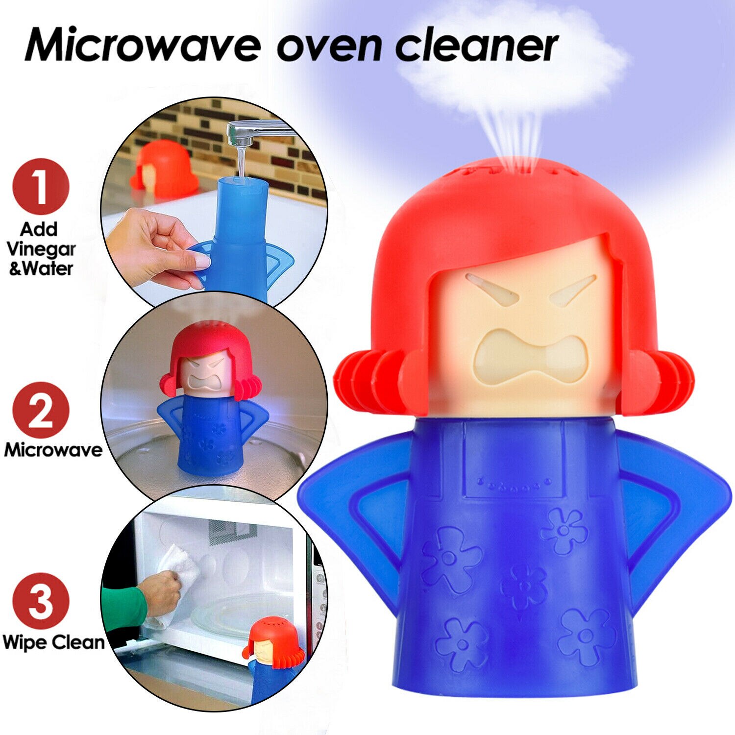 Angry Mom Mama Microwave Cleaner Easily Cleans Microwave Oven Steam Cleaner Appliances for The Kitchen Refrigerator cleaning