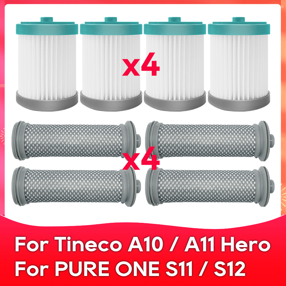 Apto para Tineco A10/A11 Hero Master/PURE ONE S11/S12 Series aspiradoras inalámbricas repuesto cepillo rodillo prefiltro Hepa: plum
