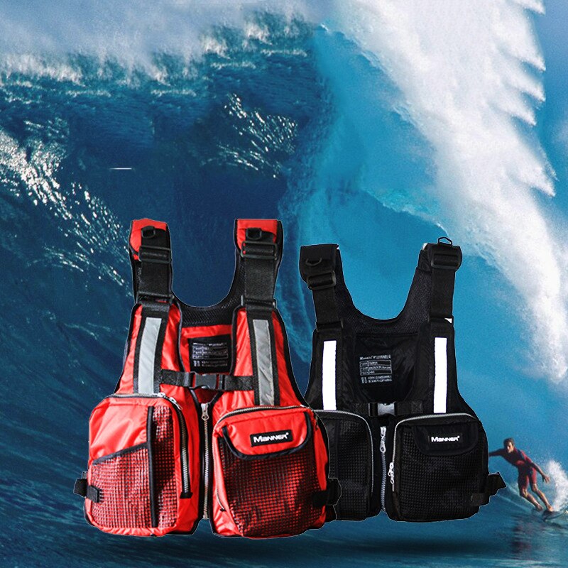 MANIER Volwassen Drijfvermogen Vest Vissen Vest Water Sportkleding Zwemmen Training Multi-pocket Drifting Veiligheid Aid Saving Reddingsvest