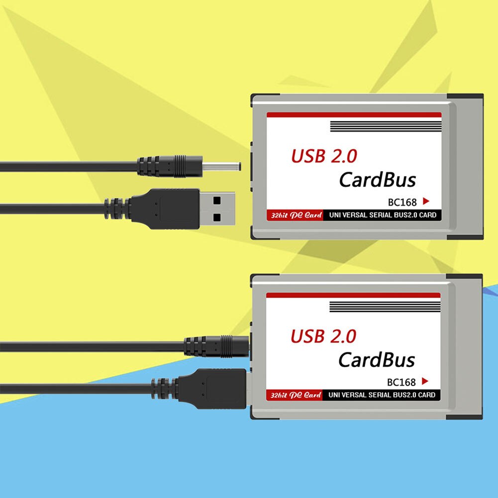 Adaptateur PCMCIA vers USB 2.0, convertisseur de carte, 2 Ports, PCI Express
