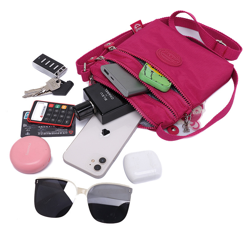 Bolso de hombro para mujer, bolso informal ligero de nailon resistente al agua, bolso de mensajero versátil a la , bolso cruzado pequeño de lona para hombre