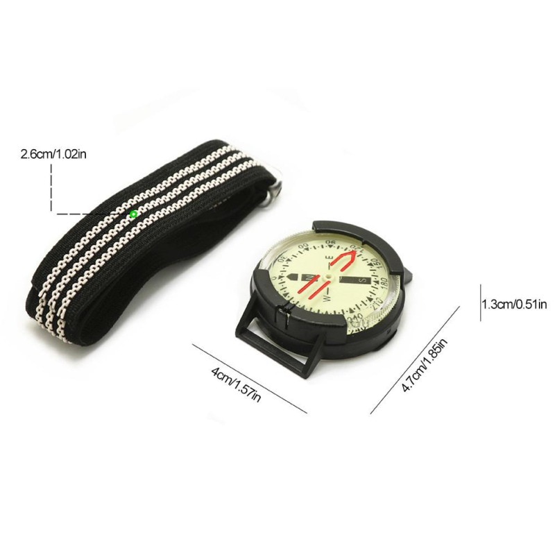 Diving Large dial Waterproof Watch OutdoorCompass Luminous Outdoor Compass Fluorescent Dial Adjustable Hiking Camping watch