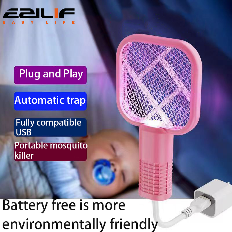 Usb Mug Swatter Trap Ongediertebestrijding Elektrische Schok Mini Muggenmoordenaar Lamp Draagbare Uv Licht Bug Zapper Zomer