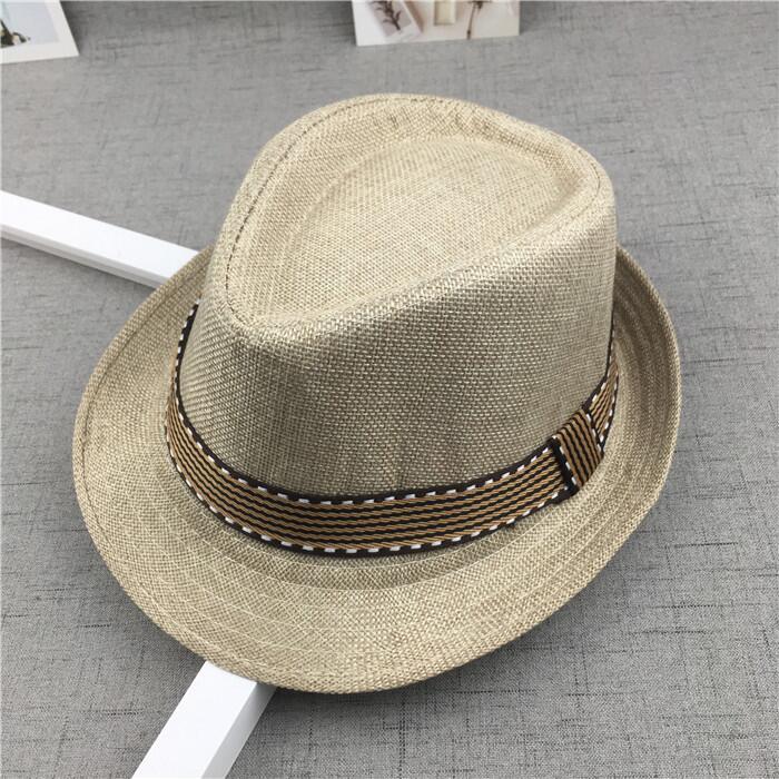 Stråhætte babyhatte børn jazz kasket spandhat solhætte sommerhat til piger drenge panama hat fotografering rekvisitter 50-54: 15