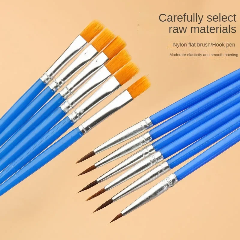 10/20/50pz pennelli per pittura impostato arte il giro / piatto Brushs nylon pennelli per capelli penna per olio acrilico acquerello arte forniture