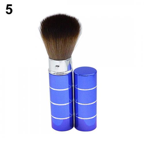 1 ud. Brocha retráctil de aluminio para colorete en forma de cúpula base de maquillaje para el rostro cepillos de maquillaje cosméticos herramientas: Azul