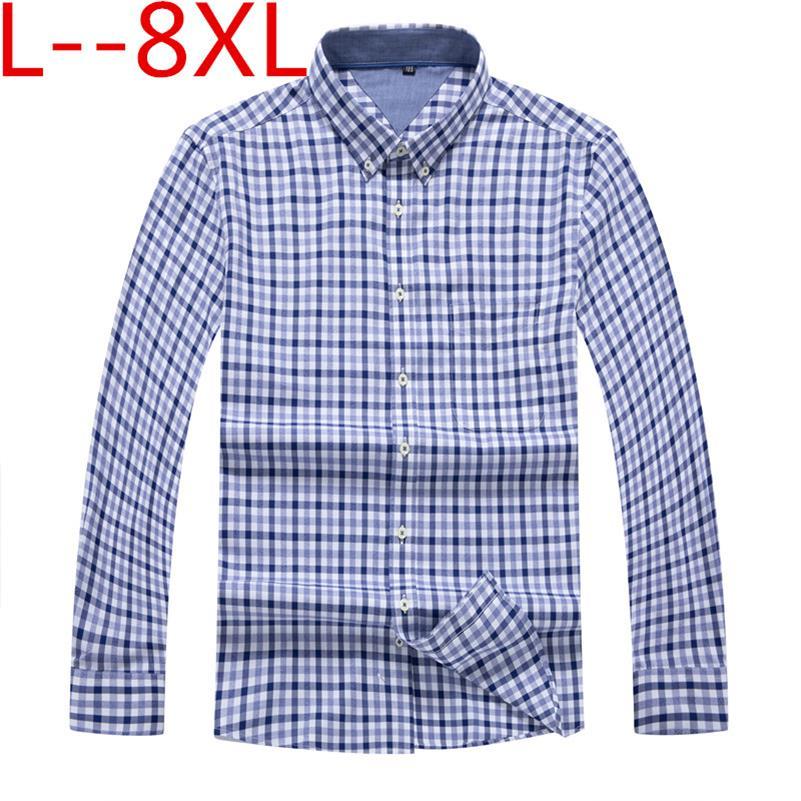 10xl 8xl 6xl 5xl kevät syksy merkki miesten vaatteet slim fit miesten pitkähihainen paita miesten ruudullinen puuvilla rento miesten paita sosiaalinen: 7xl