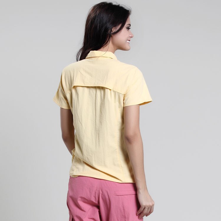 Friluftsskjorter for kvinner turgåing fiskeklær upf 40+  pustende fukttransporterende sport raskt tørre fiskeklær