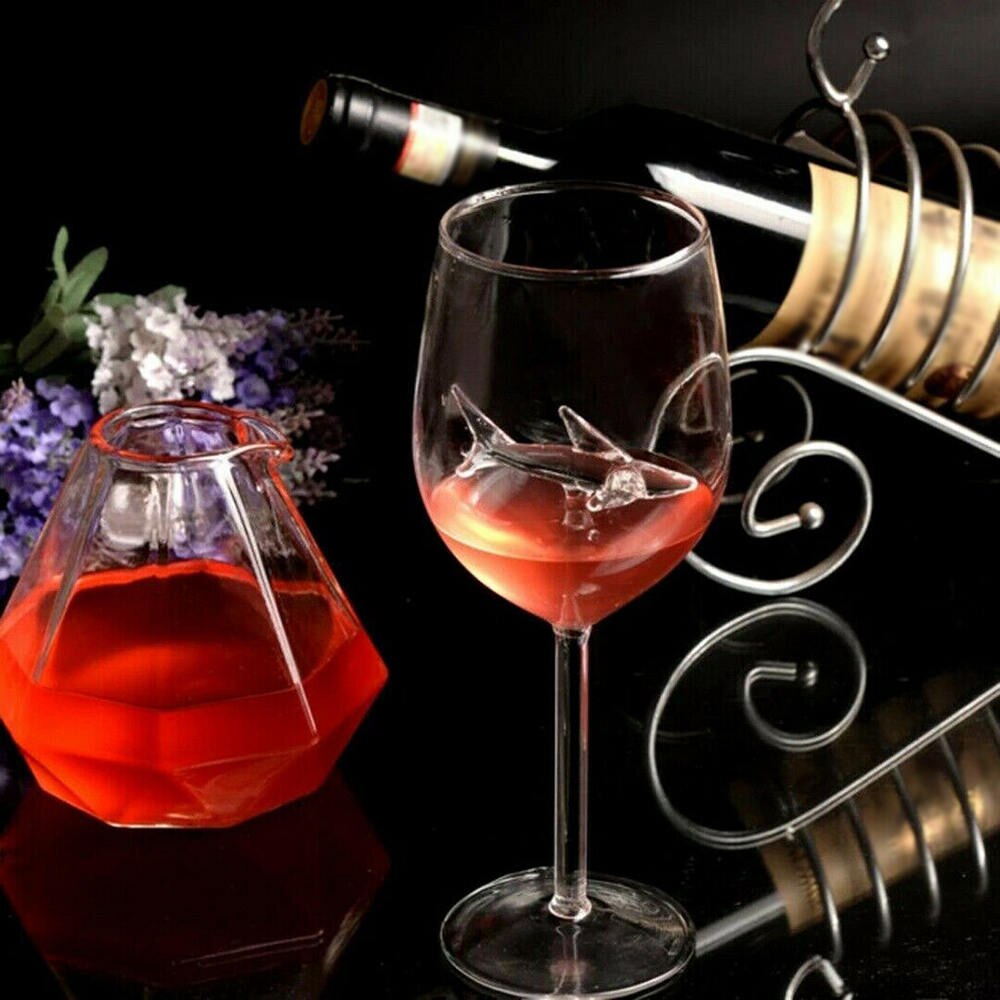 300ml Wine Glasses Cup Shark Red Wine Glass Bottle High Heel Shark Red Wine Whiskey Cup for Drinking Party Supplies