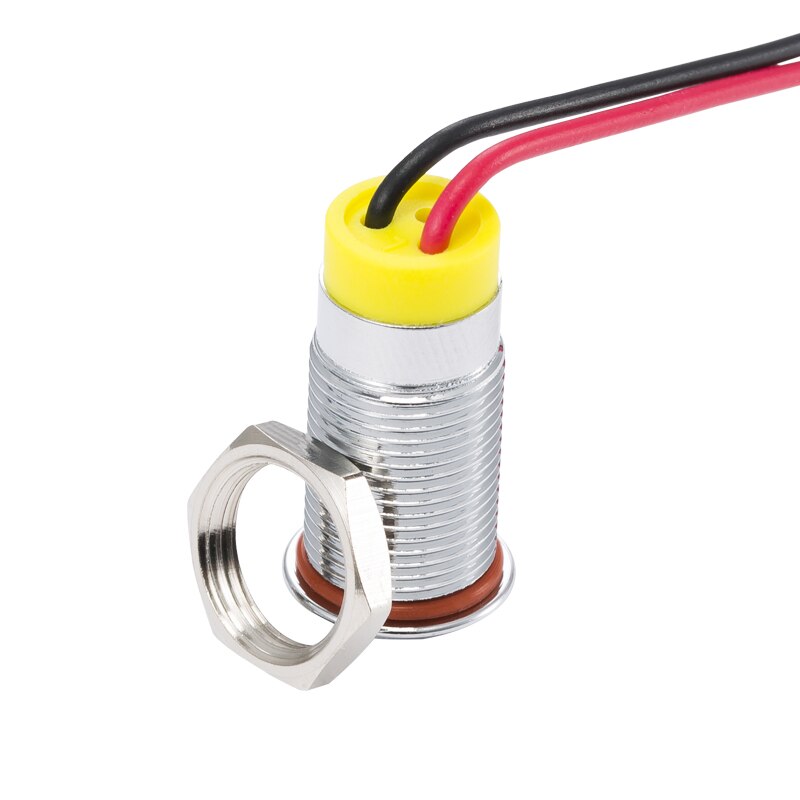 10Mm Metalen Led Licht Rood Groen Waarschuwing Indicator Light 6V 12V 220V Led Indicator Licht Waterdicht pilot Signaal Lamp Met Draad