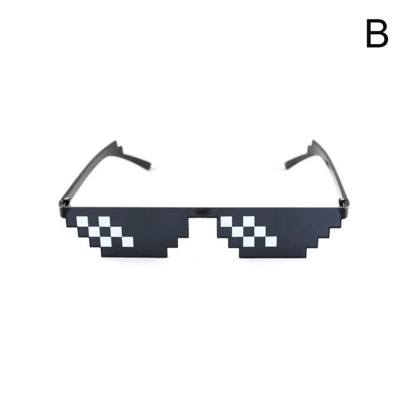 Mozaïek Zonnebril Grappige Tweedimensionale Zonnebril Persoonlijkheid Mozaïek Foto Glazen Speelgoed Zonnebril Reizen V3I7: B