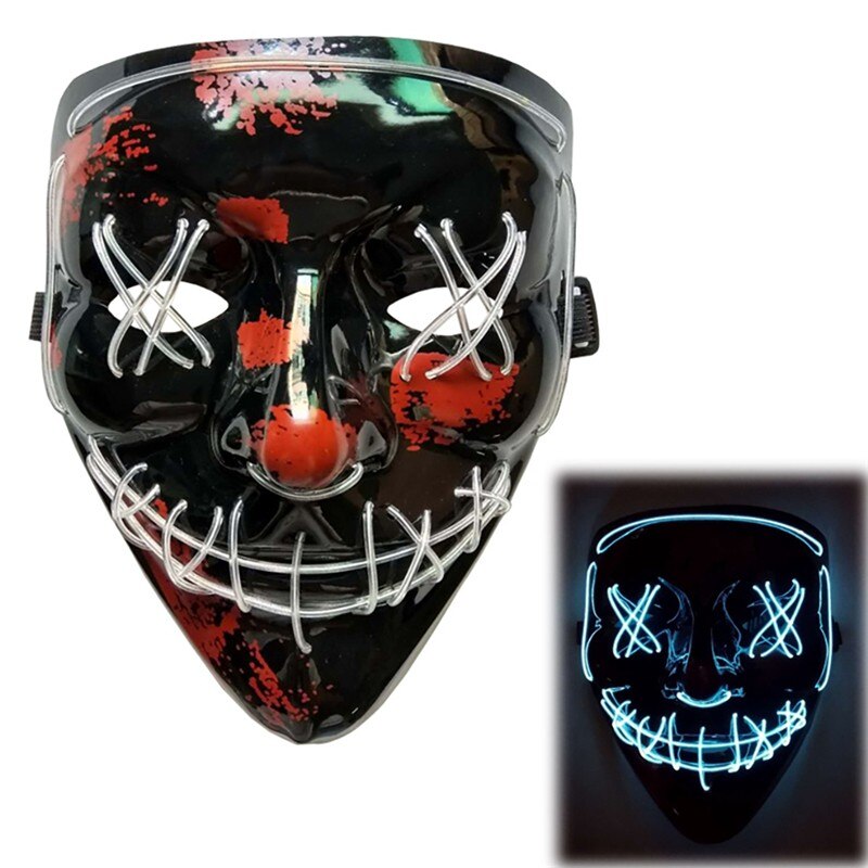 Masque de matière plastique de partie lumineuse de faux Fluorescent portatif Unique de Halloween de: B