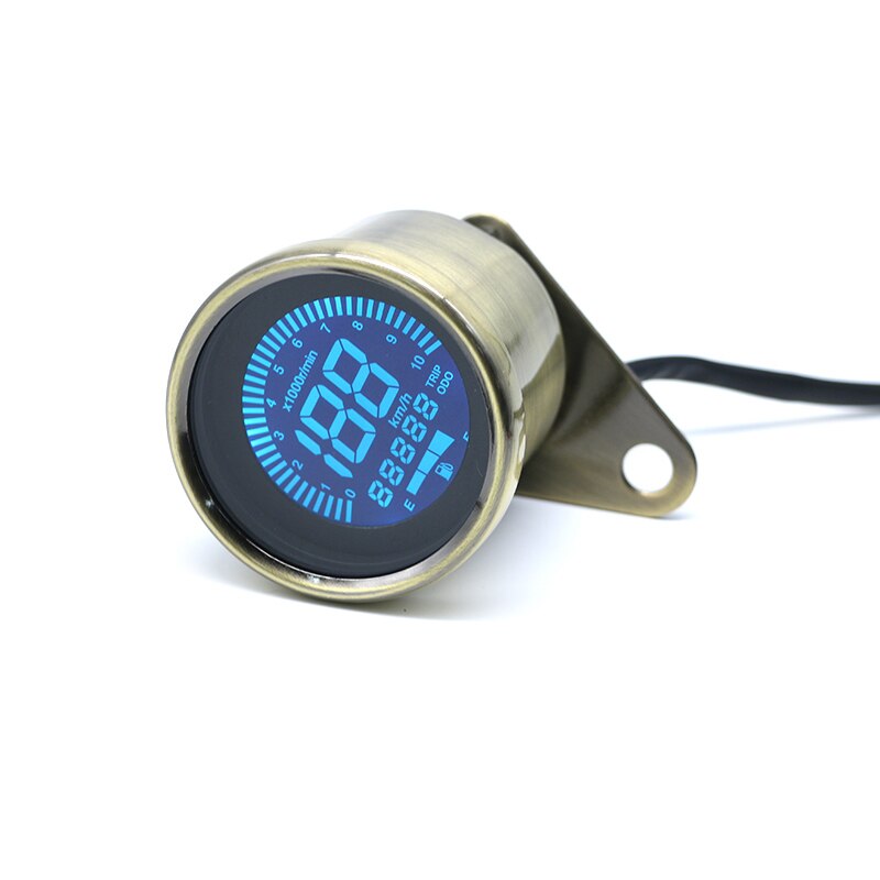 Universal Motorcycle Digital Motorcycle Speedometer Retro LCD Odometer Cafe Racer Tachometer indicator Scooter ATV Meter: Retro
