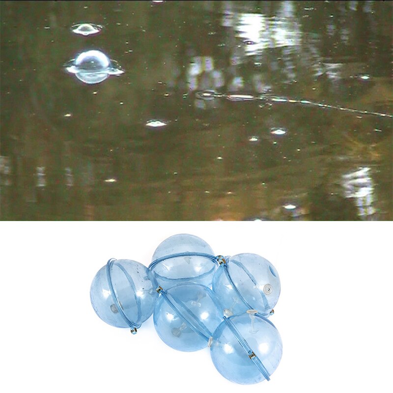 Boya de pesca duradera perforada para exteriores, accesorios redondos de agua de río, Bola de mar, aparejos terminales prácticos, boya de burbuja, 5 unids/paquete