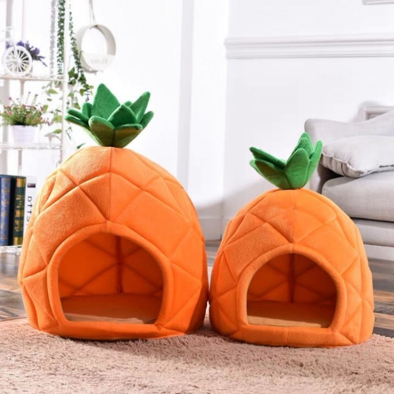 Haustier Hund Bett Kreative Ananas Warme Weiche Zwinger Obst Katze Hund Haus Schlafen Pad Ebene Welpen Höhle Schlaf matt Obst Haustier Nest