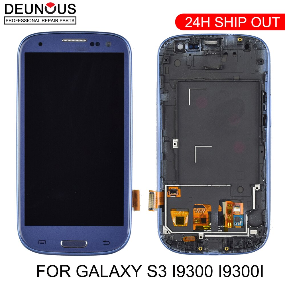Original For SAMSUNG Galaxy S3 Display i9300 i9300i Touch Screen Digitizer Replacement For SAMSUNG Galaxy S3 LCD Screen Frame