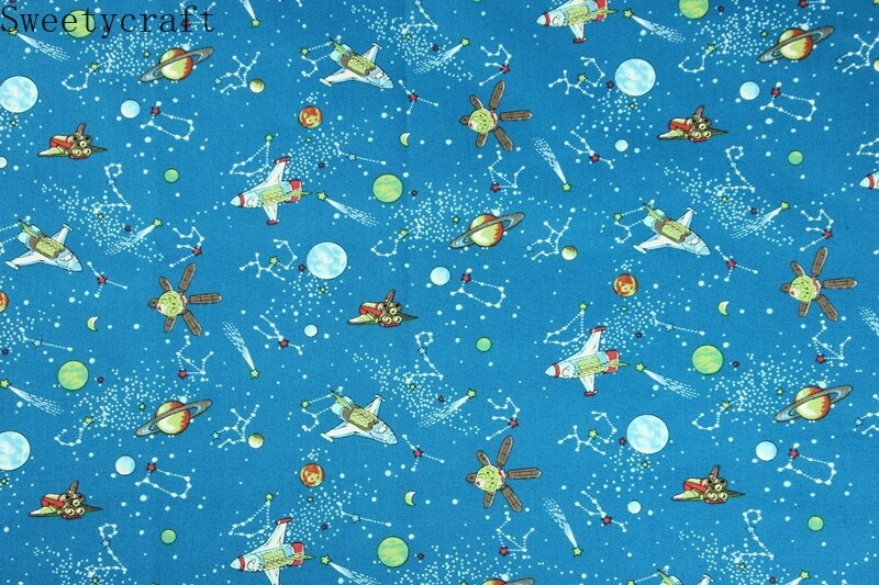 Tela de algodón de 110x45cm de grosor, tejido con estampado de cielo estrellado, bolsa de costura hecha a mano, Material de mosaico, accesorios para el hogar, textil
