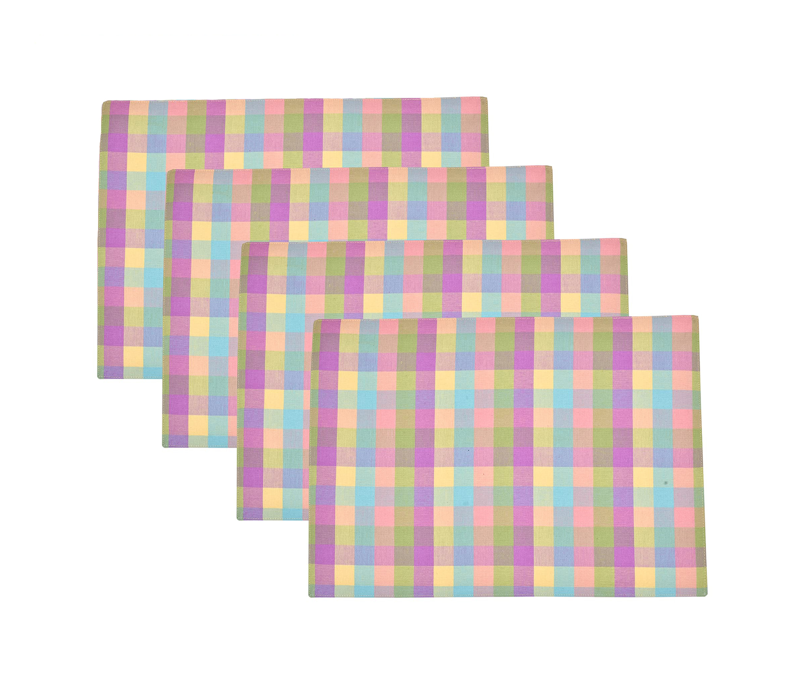 Placemats Set of 4 Woven Vinyl Plastic 12X18 inch Place Mats Non-Slip Heat Resistant Washable Easy Clean Table Mats