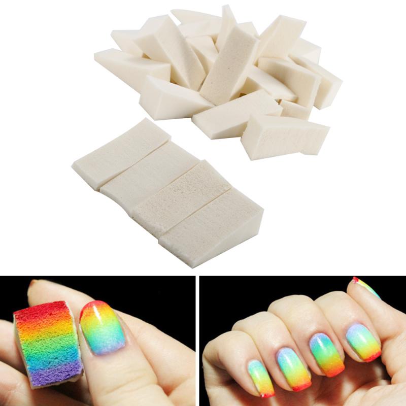 Esponja para uñas, tampón para estampado, transferencia de dibujo, cambio de Color, esponja triangular, puntas degradadas, accesorio para decoración de uñas, 24/8 Uds.