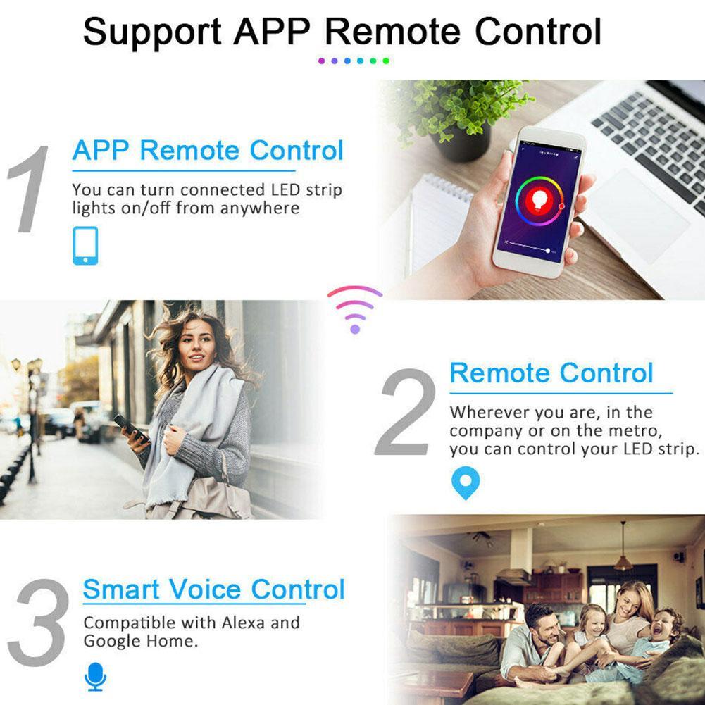LED WiFi Remote Controller Works For Alexa echo/Google LED Change/Dimmer For 5050/3528 Voice Home Strip Control RGB Lights A2W8