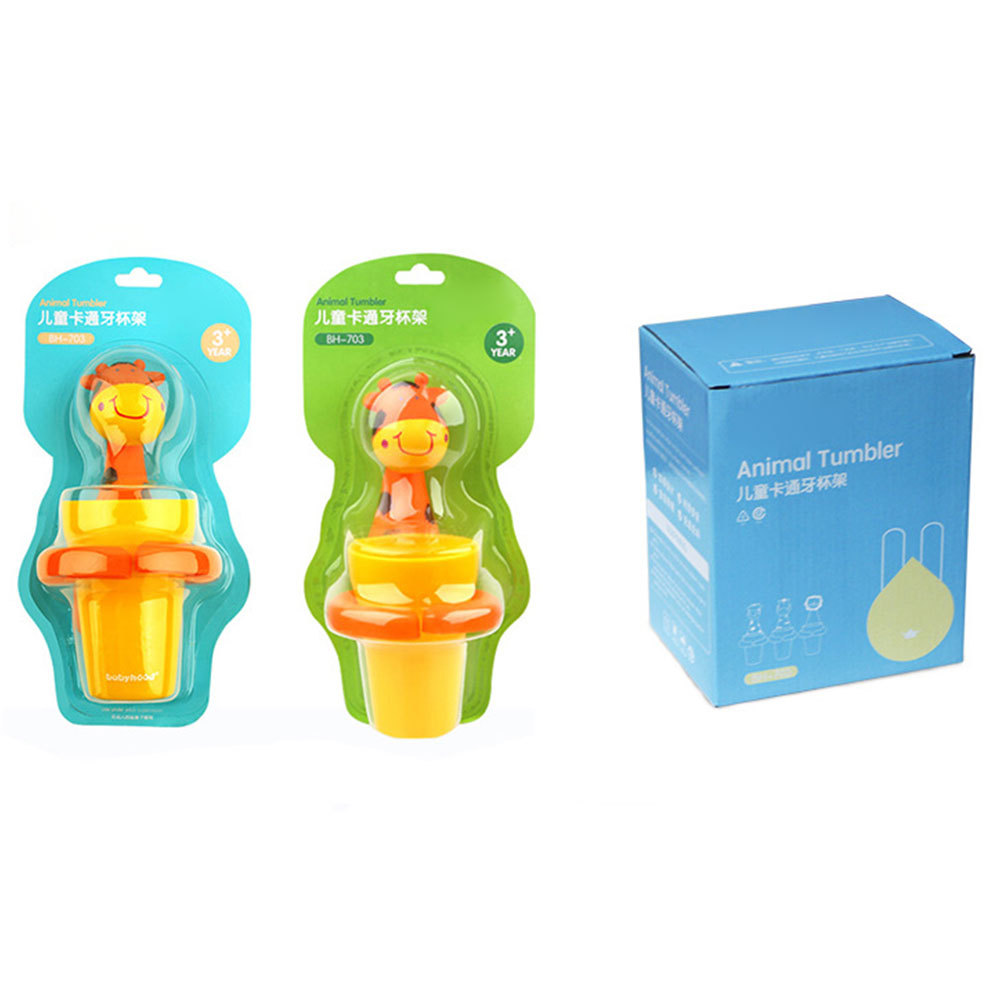 Kreative Saugnapf Zahnbürste Halfter Baby freundlicher freundlicher Zahnbürste Saugnapf Nette Ebene Giraffe Schwein Zahn Pflege Tasse