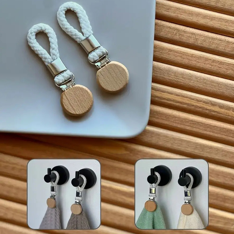 3 uds Clips para toallas abrazaderas trenzadas multiusos bucle de algodón gancho de Metal colgador de ropa cocina Clips de almacenamiento para el hogar