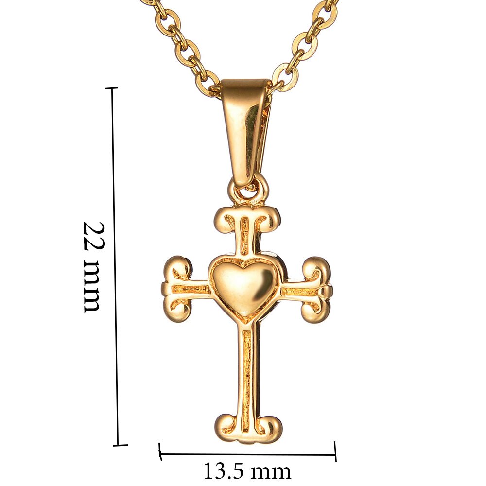 Letdiffery Edelstahl Kreuz Anhänger Halskette für Männer Frauen Einfache Kristall Gold JESUS Katholischen Schmuck: Rose Gold Farbe