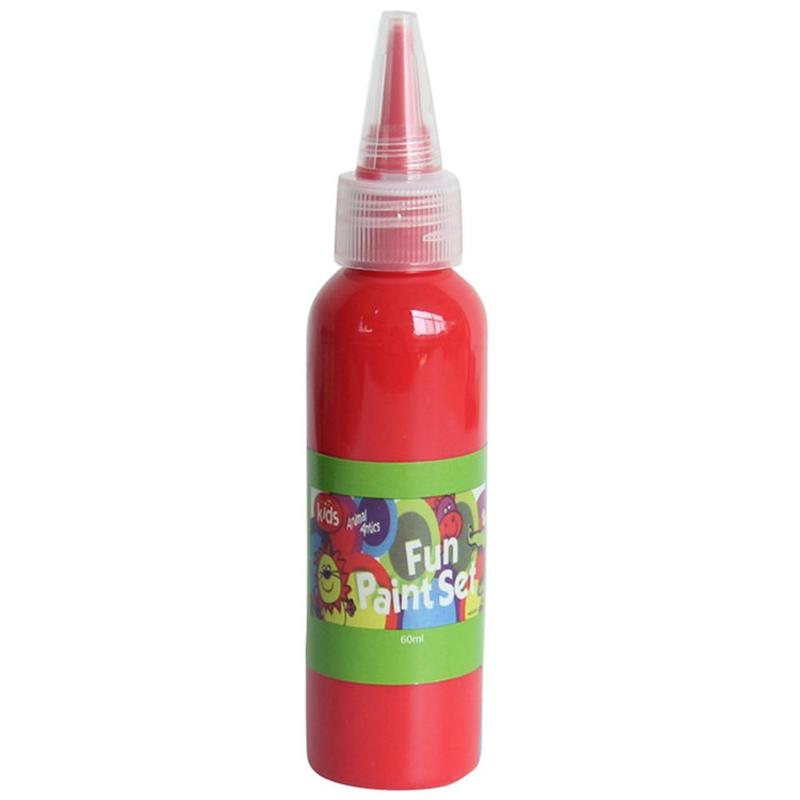 12 couleurs 60ml lavable doigt peinture sécurité et environnement enfants pigments bricolage pigment aquarelle protection dessin W6Z3: Rouge