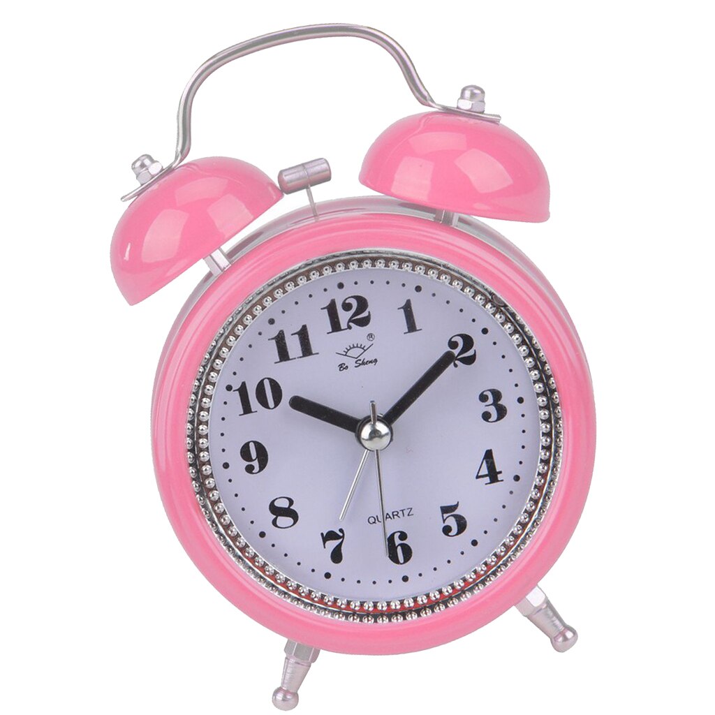 Loud Alarm Clock Quartz Analog Twin Bell Retro Non-ticking Silent Clock