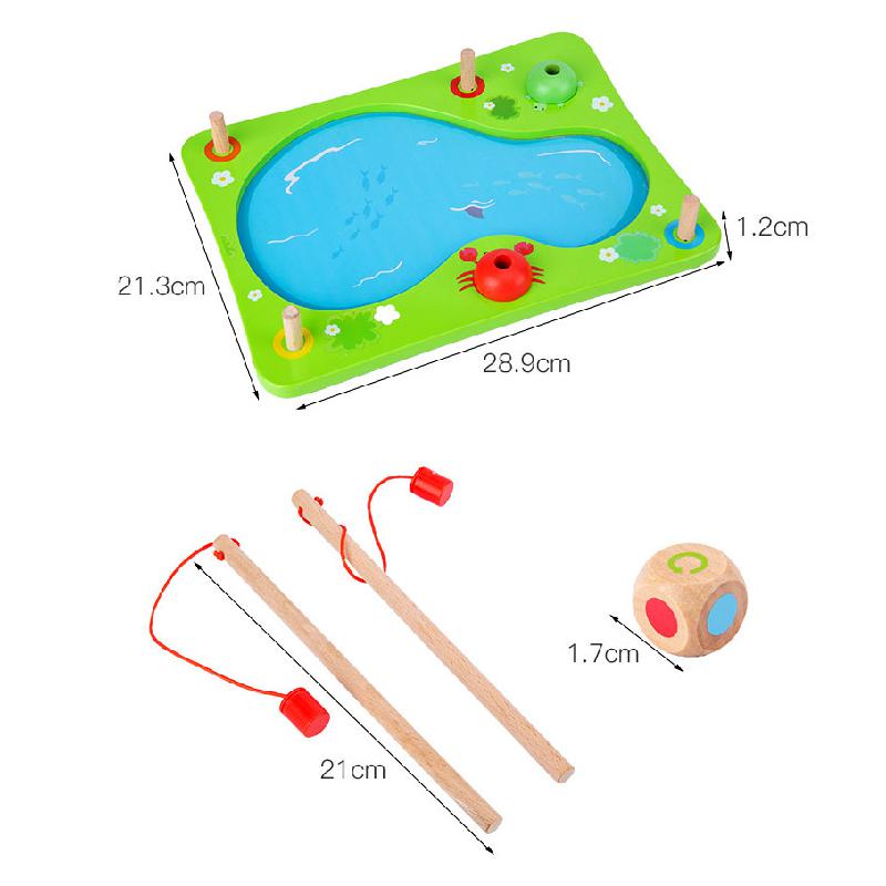 Kinderen Educatief Houten Dubbele Pole Vissen Magnetische Game Ouder Kind Interactieve 3d Vis Onderwijs Speelgoed Outdoor Funny Speelgoed