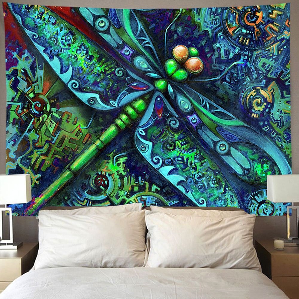 Dragonfly Insecten Dier Wandtapijten Hippie Art Voor Slaapkamer Woonkamer Dorm