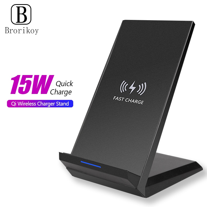 15W Qi Wireless Charger Stand Dock Voor Iphone 11 Pro Xs X Samsung S20 S21 S10 Note 9 8 snelle Draadloze Laadstation Houder