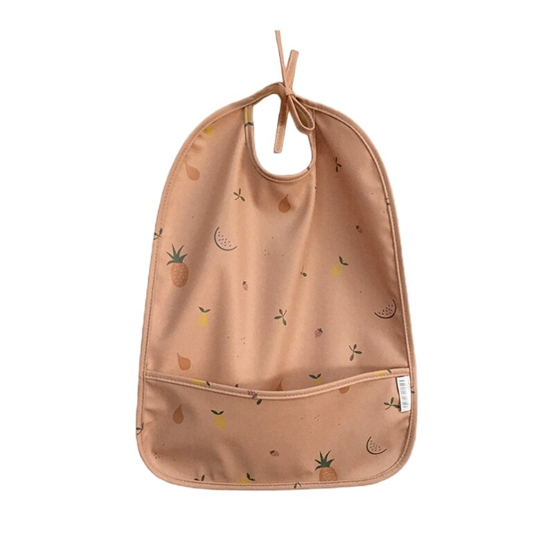 Bavaglino impermeabile stampato a cartone animato con tasca grembiule da bambino grembiule panno Burp: Pink fruit