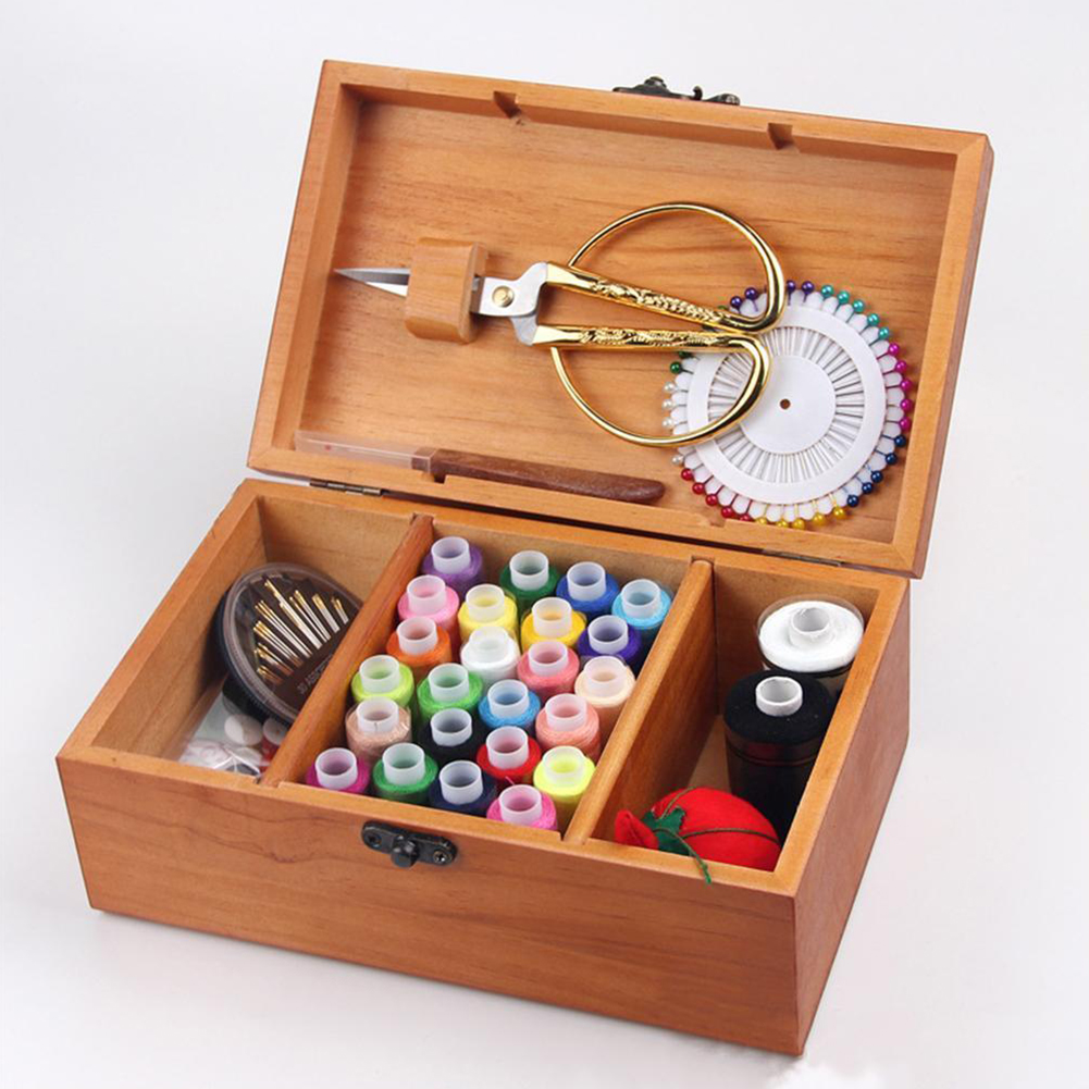 Caja de almacenamiento con cerradura para manualidades, cesta rectangular vacía, multifuncional, de madera, ideal para , práctica, Retro