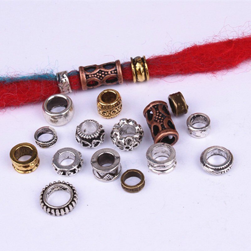 5 stk retro sølvfarvet guld farve hår flet ring tilbehør klips til kvinder piger dreadlocks perler cirkel styling værktøj hul 5-7mm