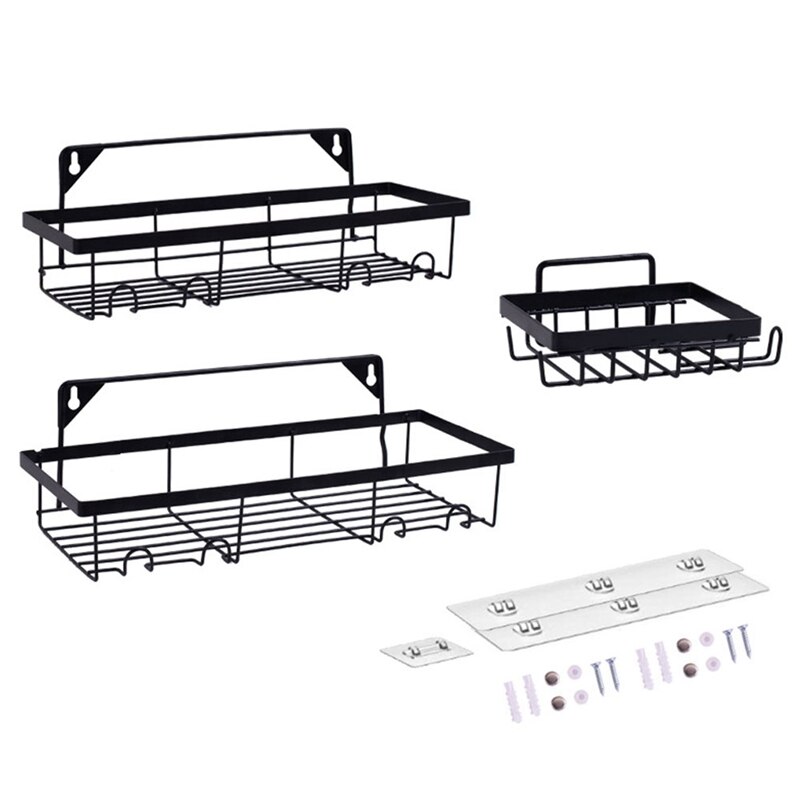 Spectrum Vintage Wall Mount Double Storage Basket With Wood Shelf - Industrial Gray, Farmhouse Décor