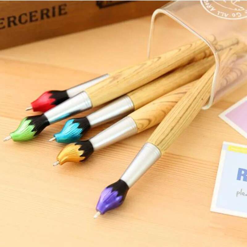 1 Piece Funny Novelty Brush Shape Ballpoint Pen Cute Kawaii Office School Wooden Supplies Stationery Lovely Pretty