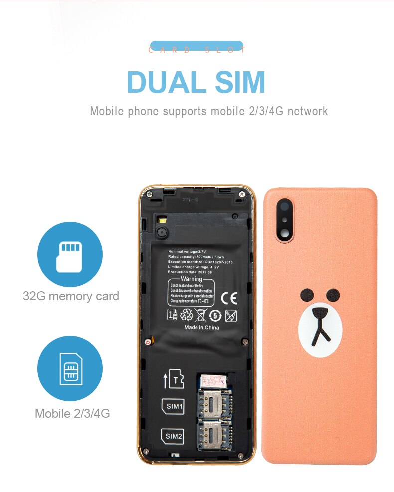 Taiml i8 Bluetooth forte vibration d'appel avec lampe de poche Ultra-mince carte tactile mini téléphone portable batterie 700mAh fonction de caméra
